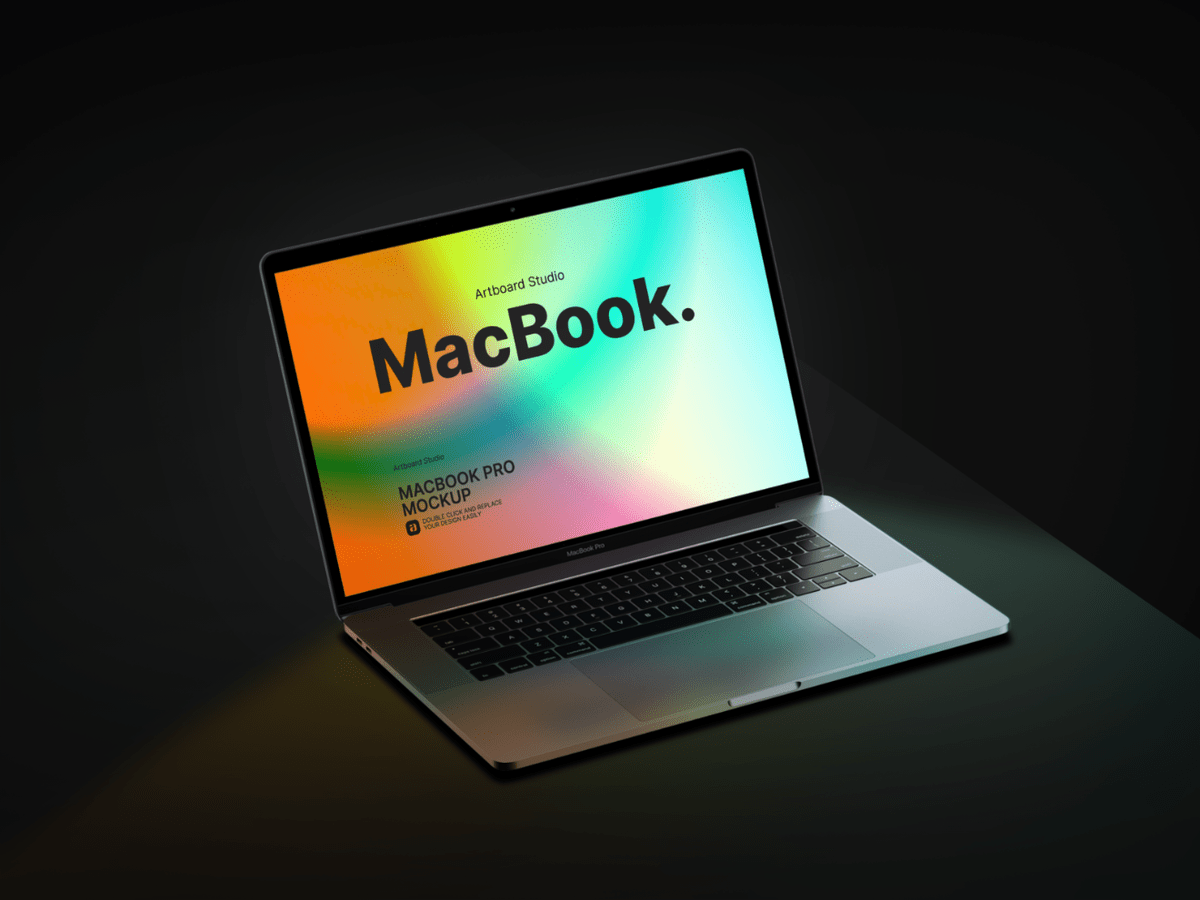 The psd file (6000 x 4500 px) includes . Macbook Pro Mockup Template