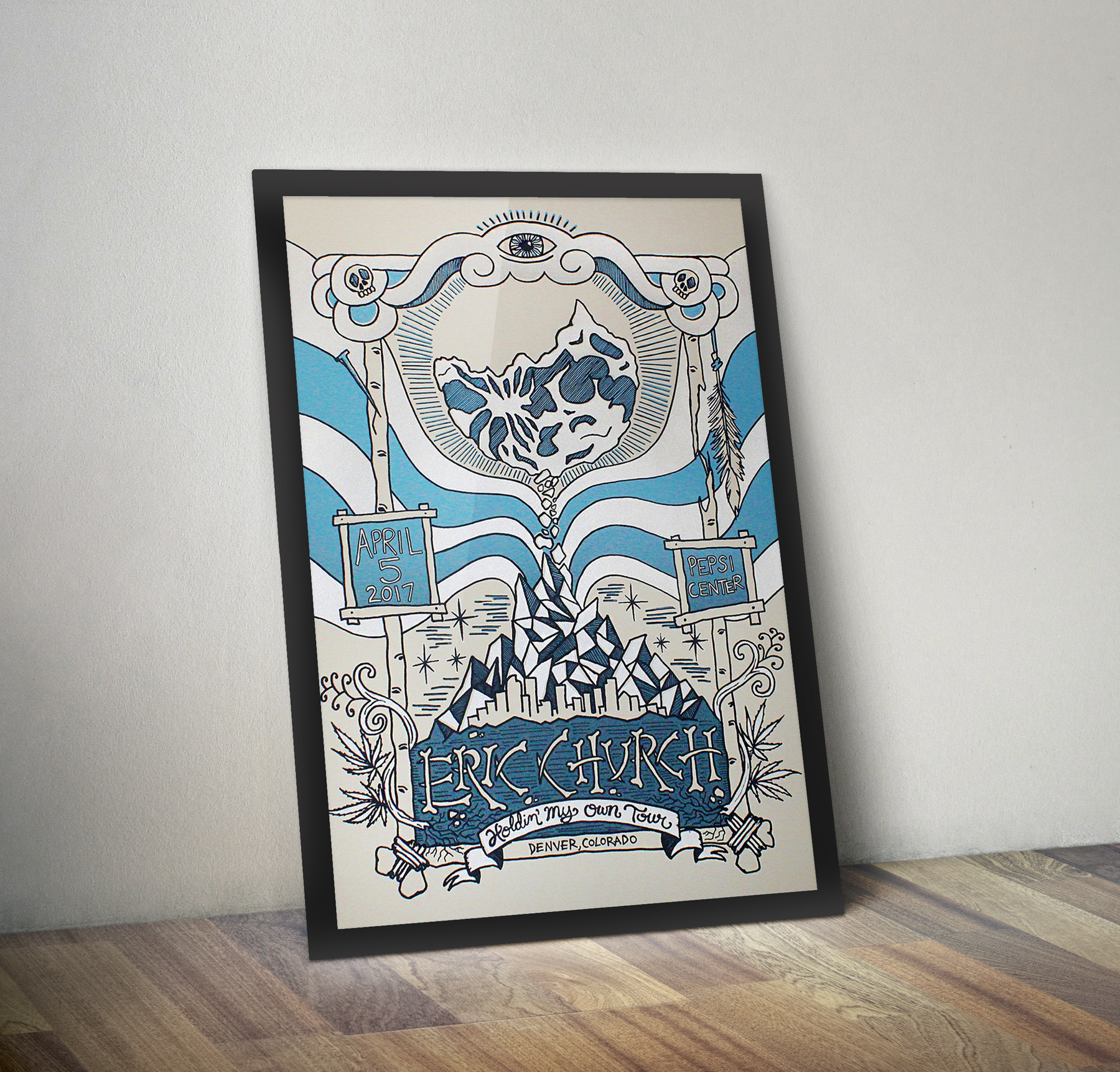 Make a print mockup now. Eric Church Gig Poster David Nardone