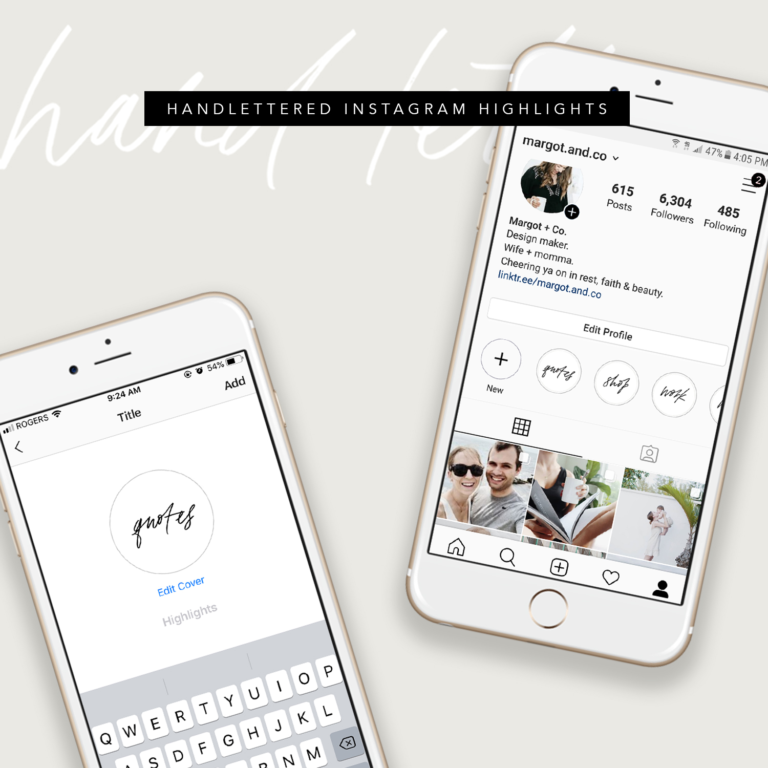 A blank instagram template is a mockup template that comes with a fake design of an instagram profile, page, or post. Hand Lettered Instagram Highlights Margot Co