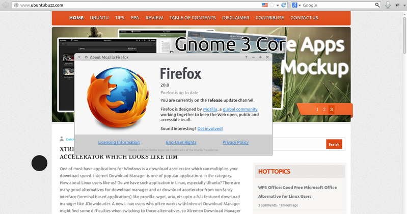 Click to get the latest buzzing content. Mozilla Firefox 20 Has Been Released Try It On Ubuntu