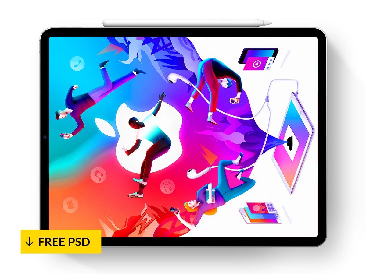 Browse 100% free iphone, ipad, android, tablet, poster mockup templates. Free Ipad Pro Mockups For 2022 Psd Sketch February 2022 Ux Planet