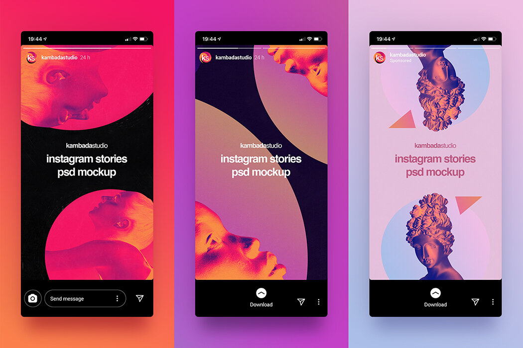 The best instagram story mockup is a set of 4 psd with ui included on the filess, designed specifically to showcase your instagram stories. Instagram Stories Mockup Free Psd File Kambada Studio