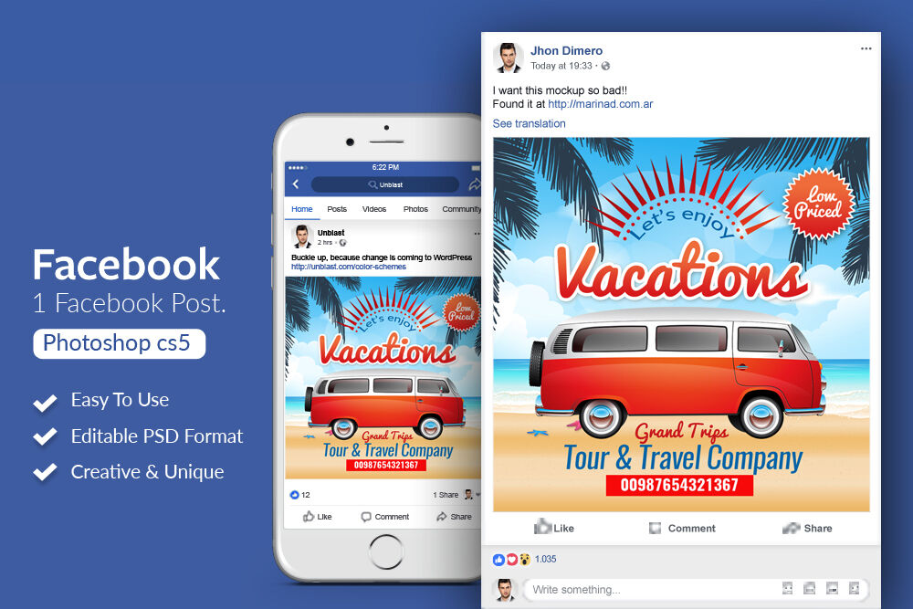 16+ Download Free Facebook Post Mockup Psd