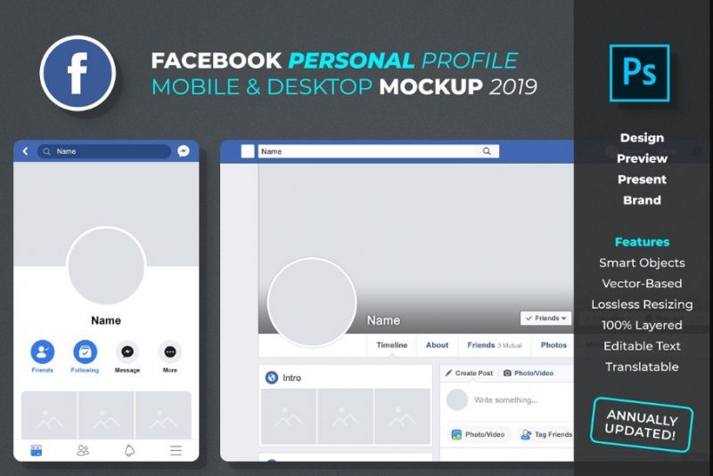 32+ Download Facebook Page Mobile Mockup 2019 Psd