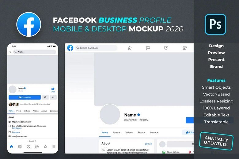 20+ Download Facebook Page Mockup Free&nbsp;Psd